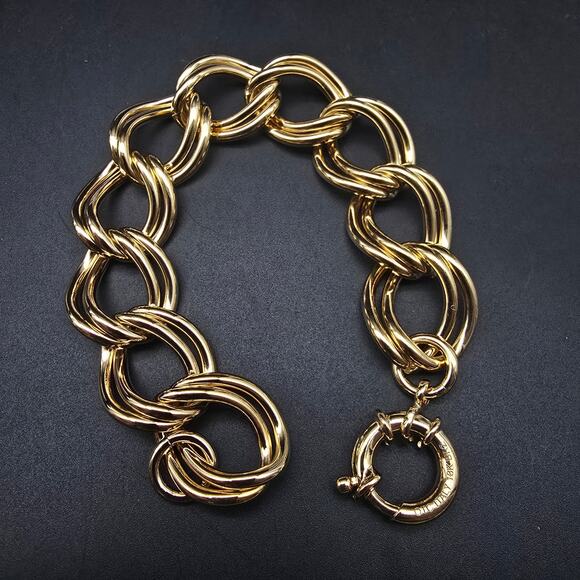 OTC 18K Bronze Gold Plated Double Link Bracelet In Box - Picture 1 of 10